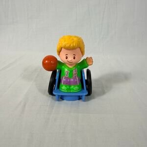 Fisher Price Little People Boy in Wheelchair w/ Basketball School Handicap Sport